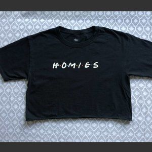 Black Friends 'Homies' Crop Top Graphic T